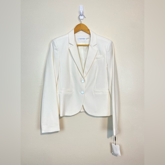 NWT Calvin Klein Luxe Stretch 2 Button Notch Lapel Long Sleeve Blazer - Picture 5 of 15